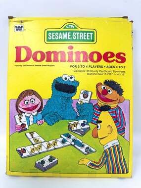 Sesame Street Dominoes 1980 a vintage Jim Henson game Bert Ernie Cookie Monster